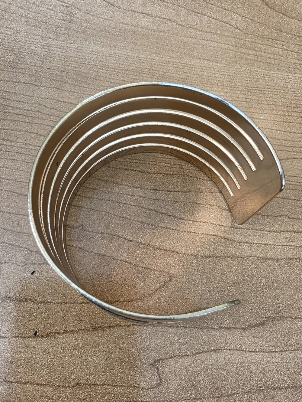 New York & Company Wide Gold Statement Cuff - Multi-Row Layered Look